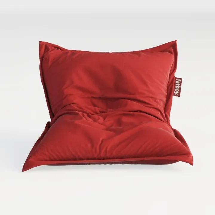 Minimalist Red Fabric Floor Pillow Lounge Chair 3D Model