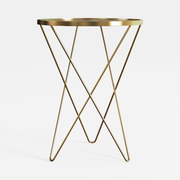 Acme Valora Round Glass Top End Table in White