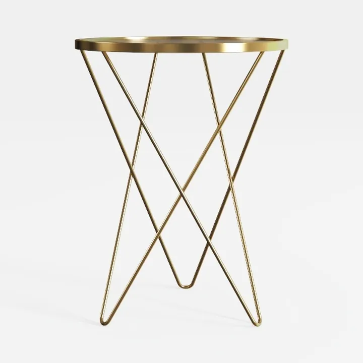 Acme Valora Round Glass Top End Table in White