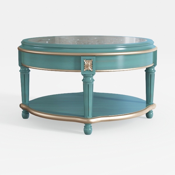 SEDETA 31.5&quot; Round Coffee Table, 2-Tier Coffee Tab