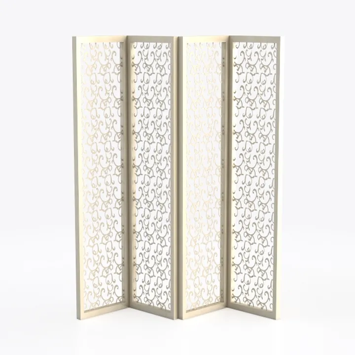 4 Panel Wooden Room Dividers, 5.6FT High Plug-in 