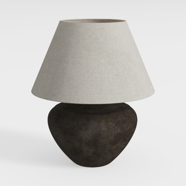 PURESILKS Farmhouse Black Ceramic Table Lamp