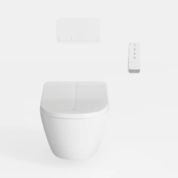 Minimalist White Smart Wall Mounted Toilet 3D Model