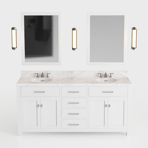 Eviva Aberdeen 60 Inch Vanity Double Sink -White