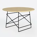 OIOG Glass Coffee Table, Round Coffee Table Living Left 45 Degree View