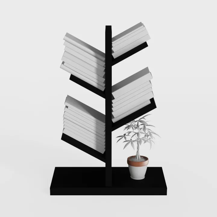 Bamboo 4 Tree Bookshelf Small Bookcase Free