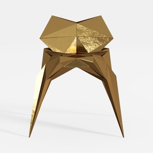 Hexagon Ceramic Decorative Garden Stool, 0, Gold