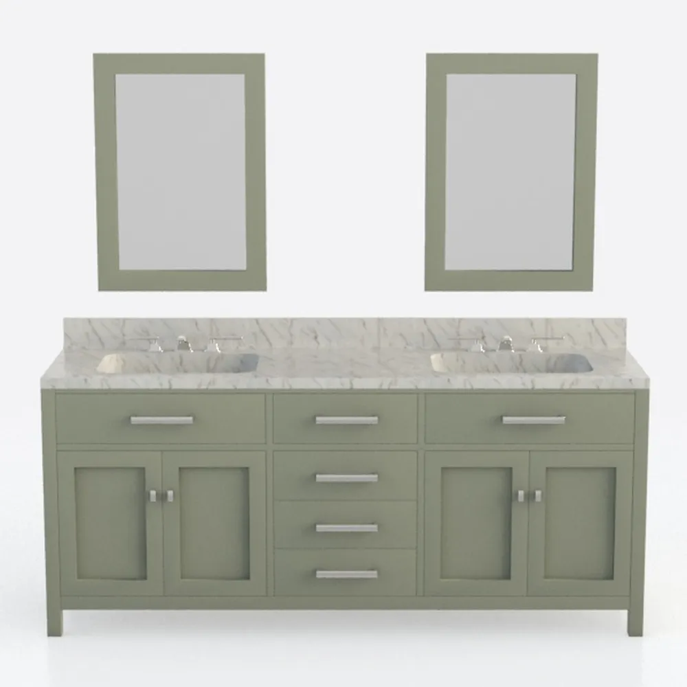 Sheffield 72" Double Bathroom Vanity by Wyndham Collection - Light Green