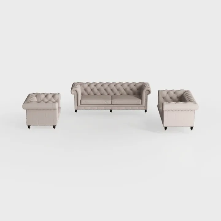 3-Piece Sofa Set,Upholstered Sofa with Solid Wood 