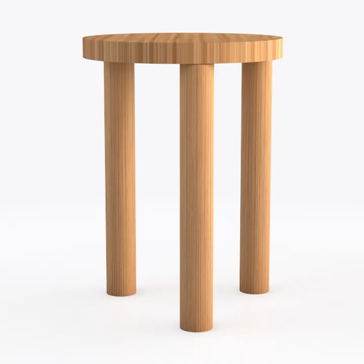 LAKIQ Solid Wood Round Stool Chair Backless Bar