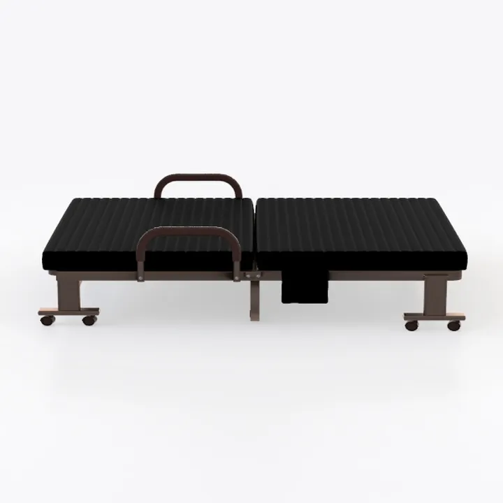 Minimalist Black Fabric Metal Folding Guest Bed 3D Model