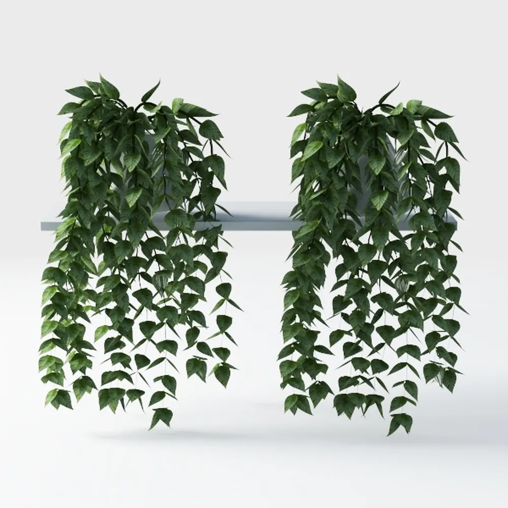 Artificial Hanging Plants for Shelf, 4 Pack Fake P