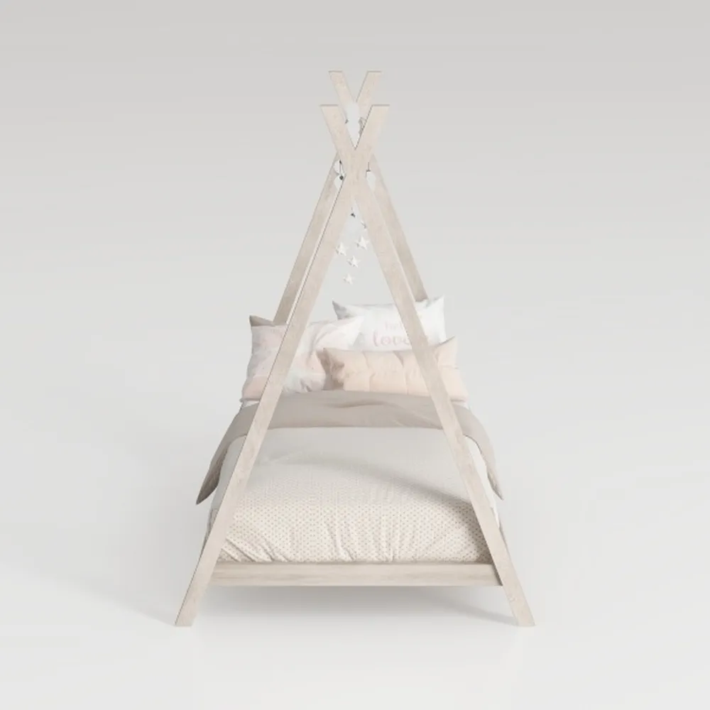 Benjara Kally Full Size Floor Bed, Tent Style Desi