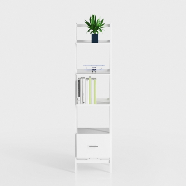 VECELO 4-Tier Bookcase, Modern Storage Cabinet