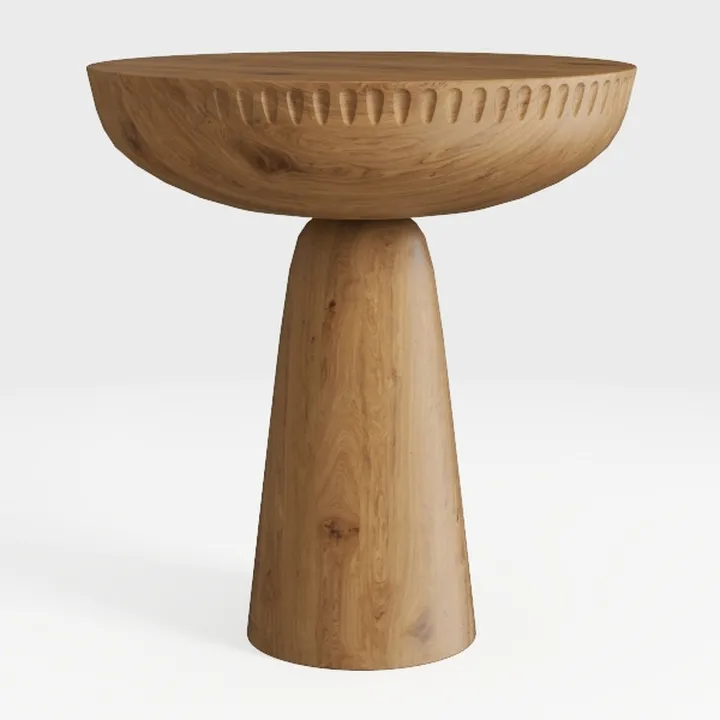 Modern Wooden Mushroom-Shape Round Dining Table