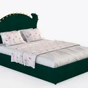 Cartoon Dinosaur Shape Velvet Kids Bed 3D Model Right 45 Degree View