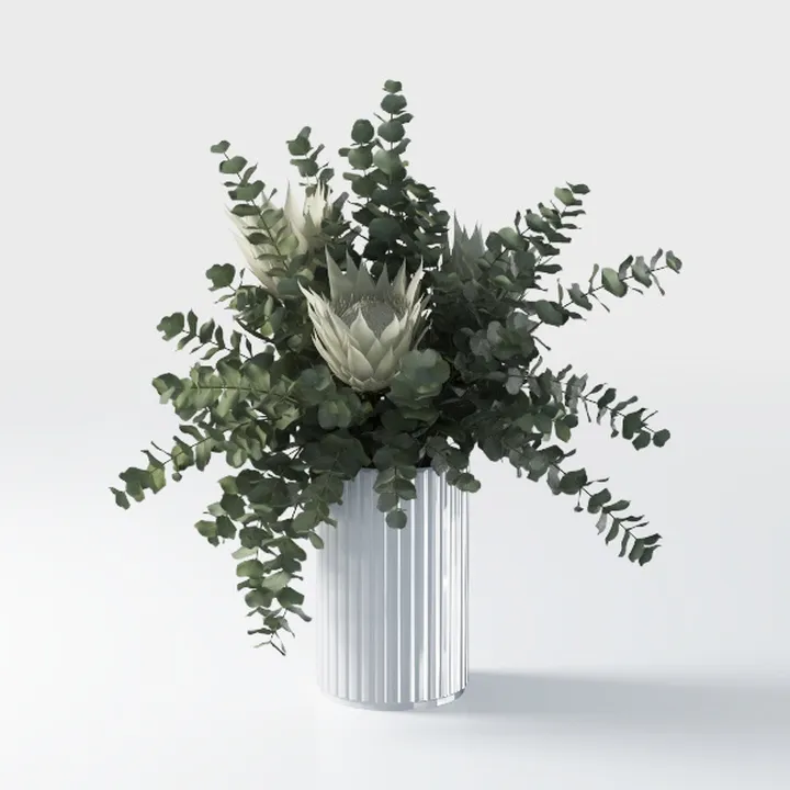 hjn White Ceramic Vase for Home Decor - Modern