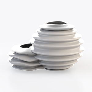 Minimalist White Ceramic Decorative Vases 3D Model