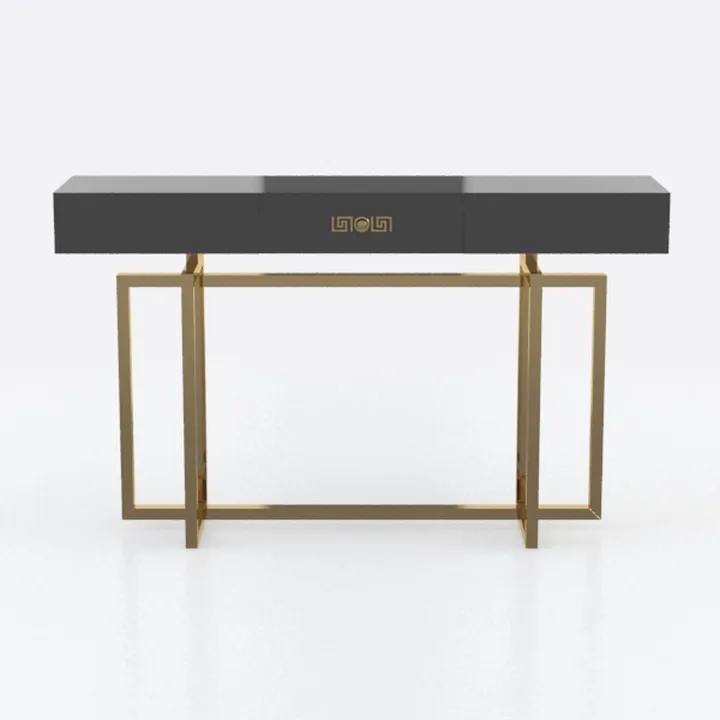 Modern Black Gold Metal Console Table 3D Model