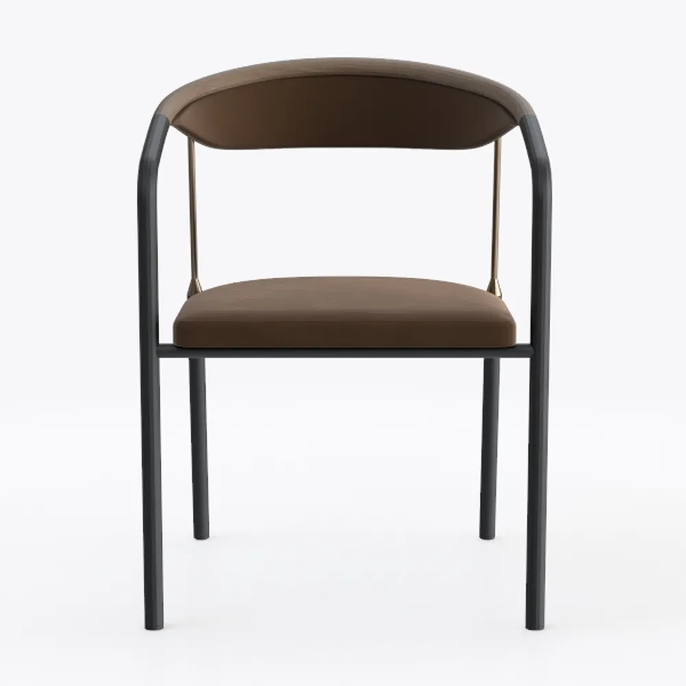 LeisureMod Dining Chair Upholstered in Leather