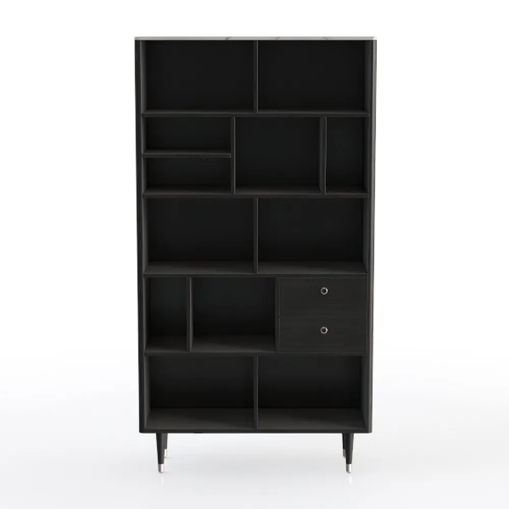 IRONCK Bookshelf with Drawers, 70.9 inch Tall