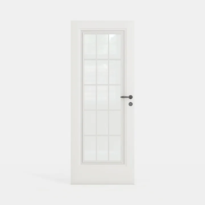 36" x 80" Clear Glass Slab Door, 15-Lite Glass 