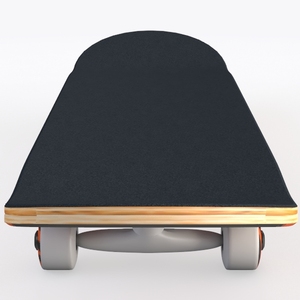 Minimalist Solid Wood Grip Tape Skateboard 3D Model