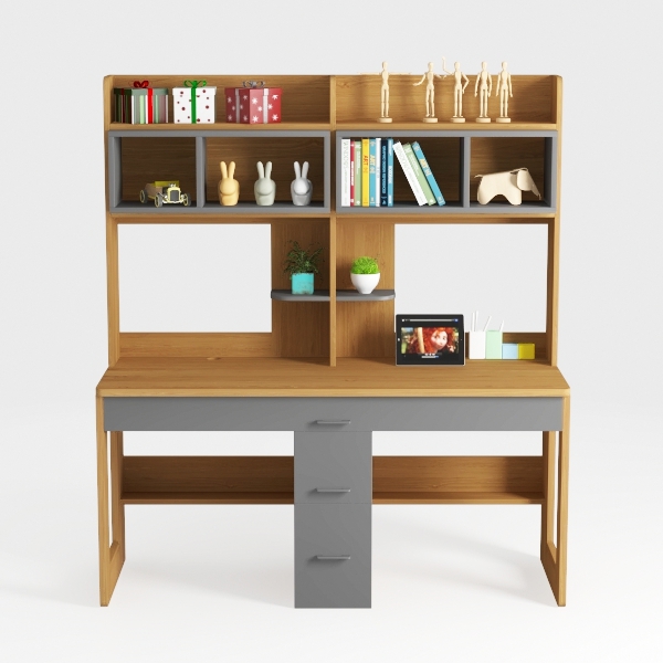 Xorgeximo Wooden Computer Desk with Bookshelf and 