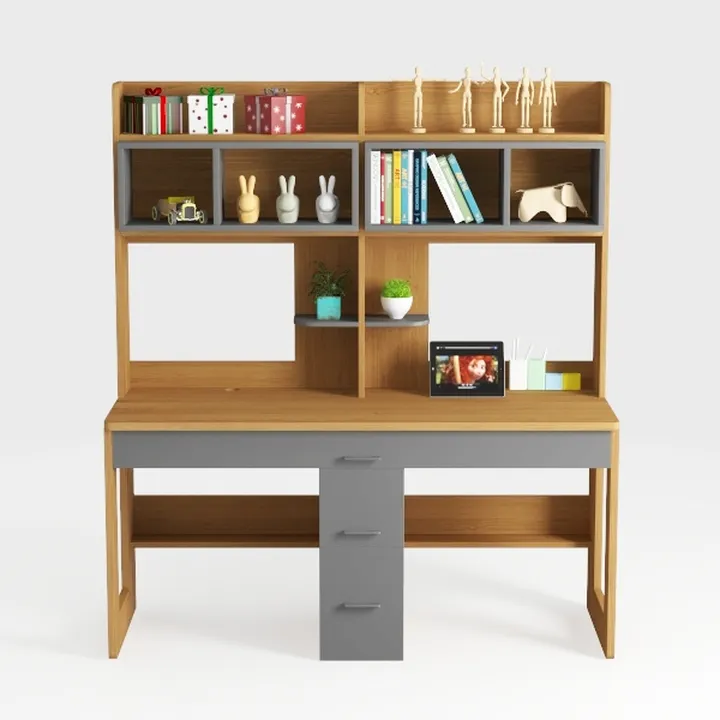 Xorgeximo Wooden Computer Desk with Bookshelf and 