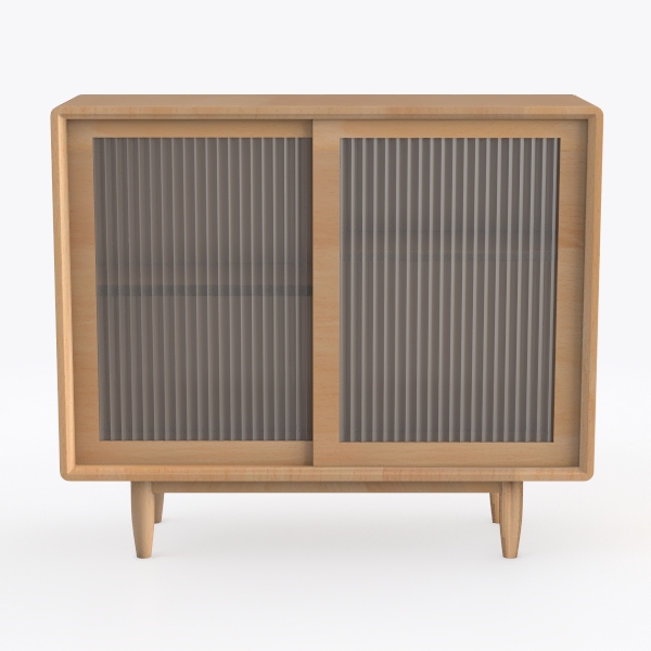 Fluted Buffet Sideboard Cabinet with Storage, 30&quot;