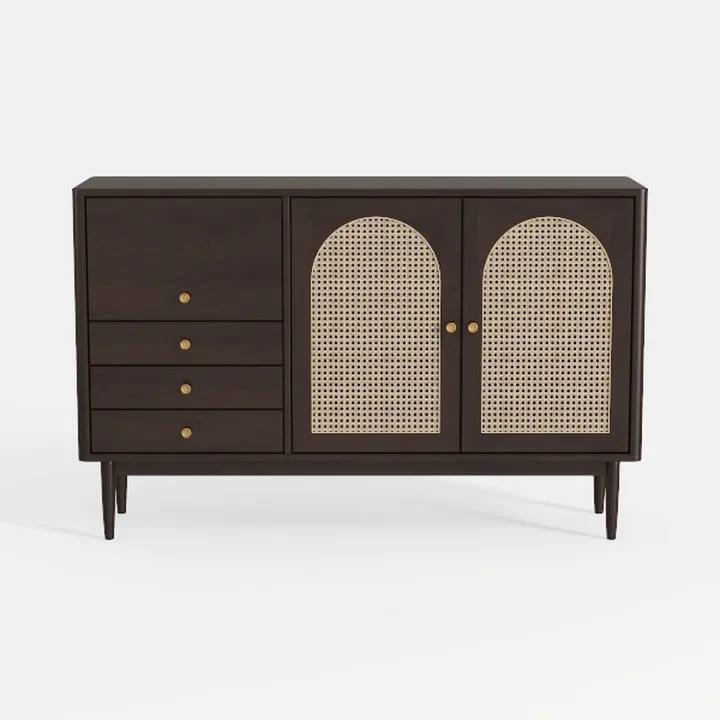 Buffet Sideboard Cabinet with Storage, Black