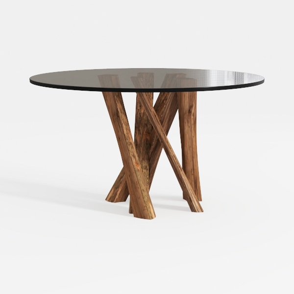 Norris Espresso Glass Top 48 in. Dining Table Seat