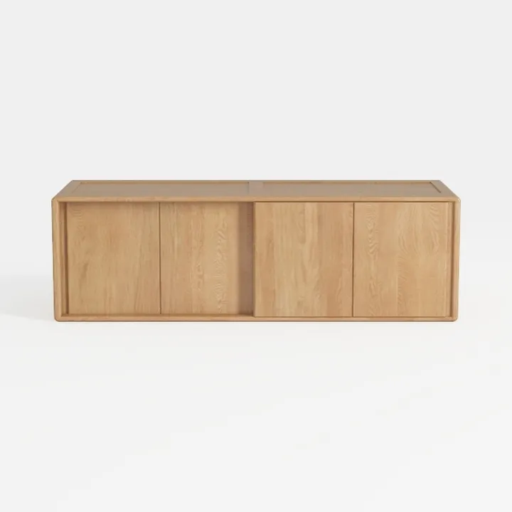 Prepac Simply Modern 4 Console Table, White Doors 