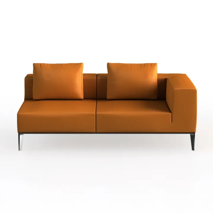 Modern Contemporary Leather Right Facing Loveseat Sofa 3D Model