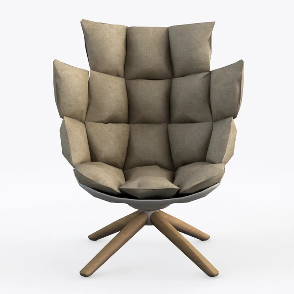 41 in. Ergonomic Brown Armless Metal Outdoor Egg C