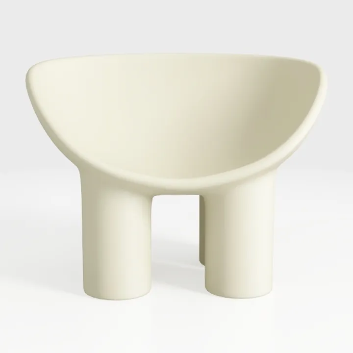 Minimalist Solid Plastic Modern Accent Chair 3D Model