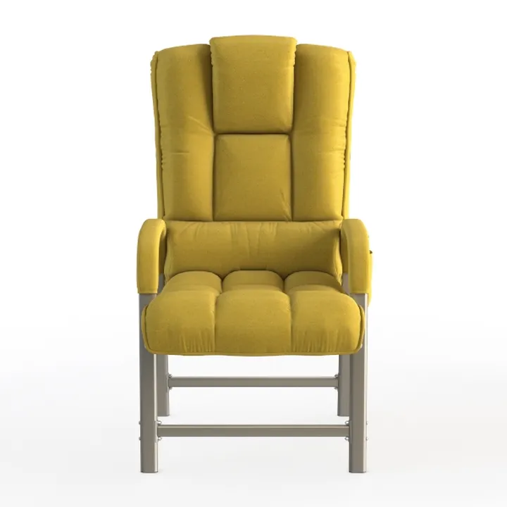 Modern Yellow Fabric Upholstered High Back Armchair 3D Model