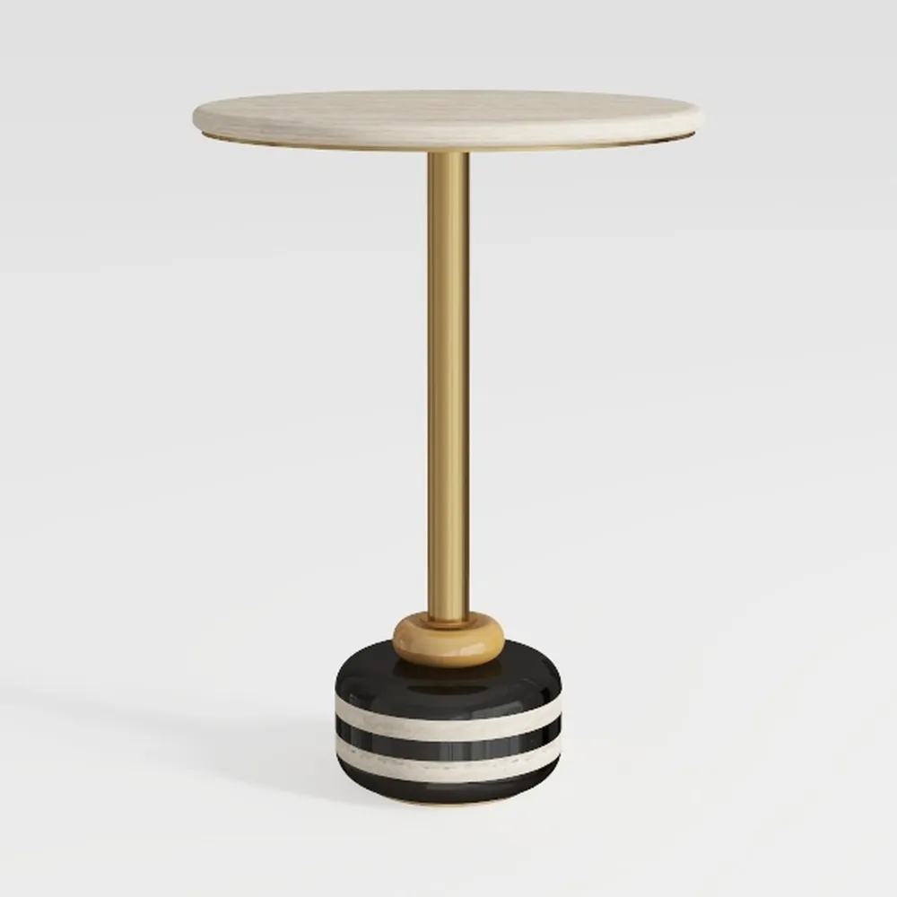 Marble Drink Table,Height Adjustable Martini Table