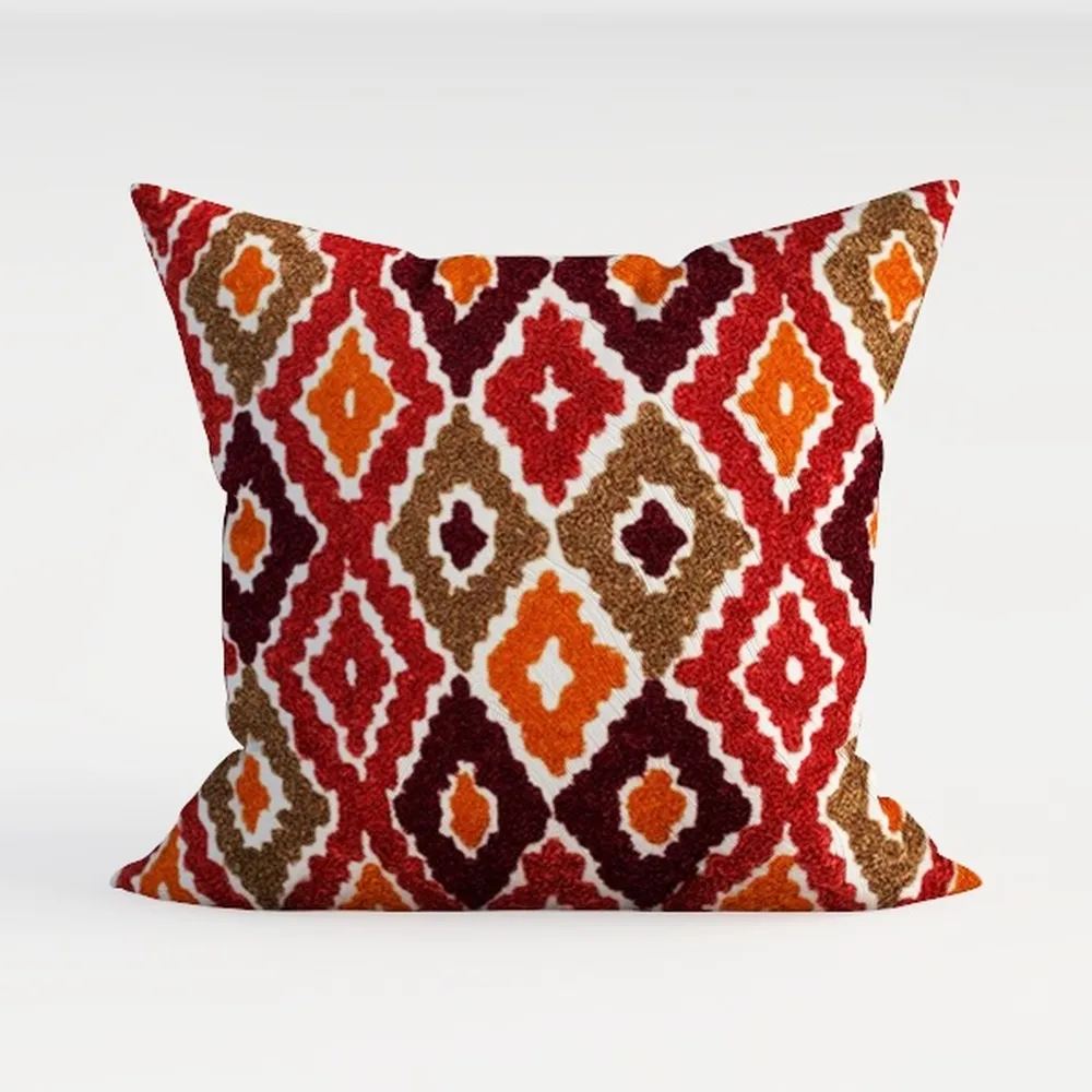 Red Southwest Outdoor Pillow Cover 18x18 Inch