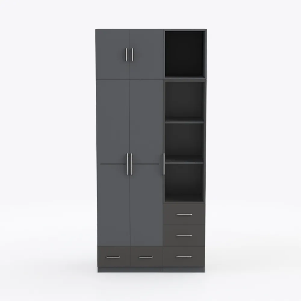 63" Tall Black Kitchen Pantry, Freestanding
