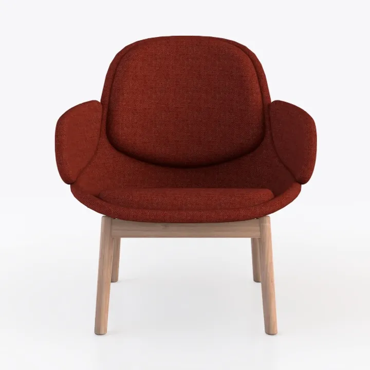 Minimalist Fabric Wooden Armchair 3D Model
