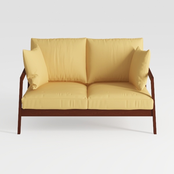 Hambrok Velvet Living Room Loveseat in Godenrod