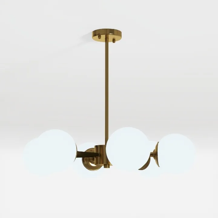 KCO 6-Light Globe Sputnik Chandelier Milk Glass