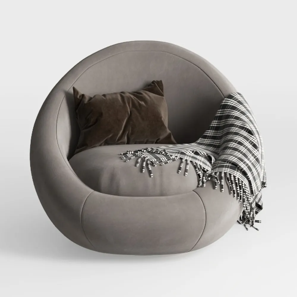 Saucer Chair Comfy Faux Fur, Folding Moon Chair wi