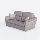 Modern Fabric Loveseat Sofa with Houndstooth Throw Pillows 3D Model Left 45 Degree View