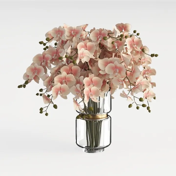 Hollyone Hydrangea Artificial Flowers with Glass