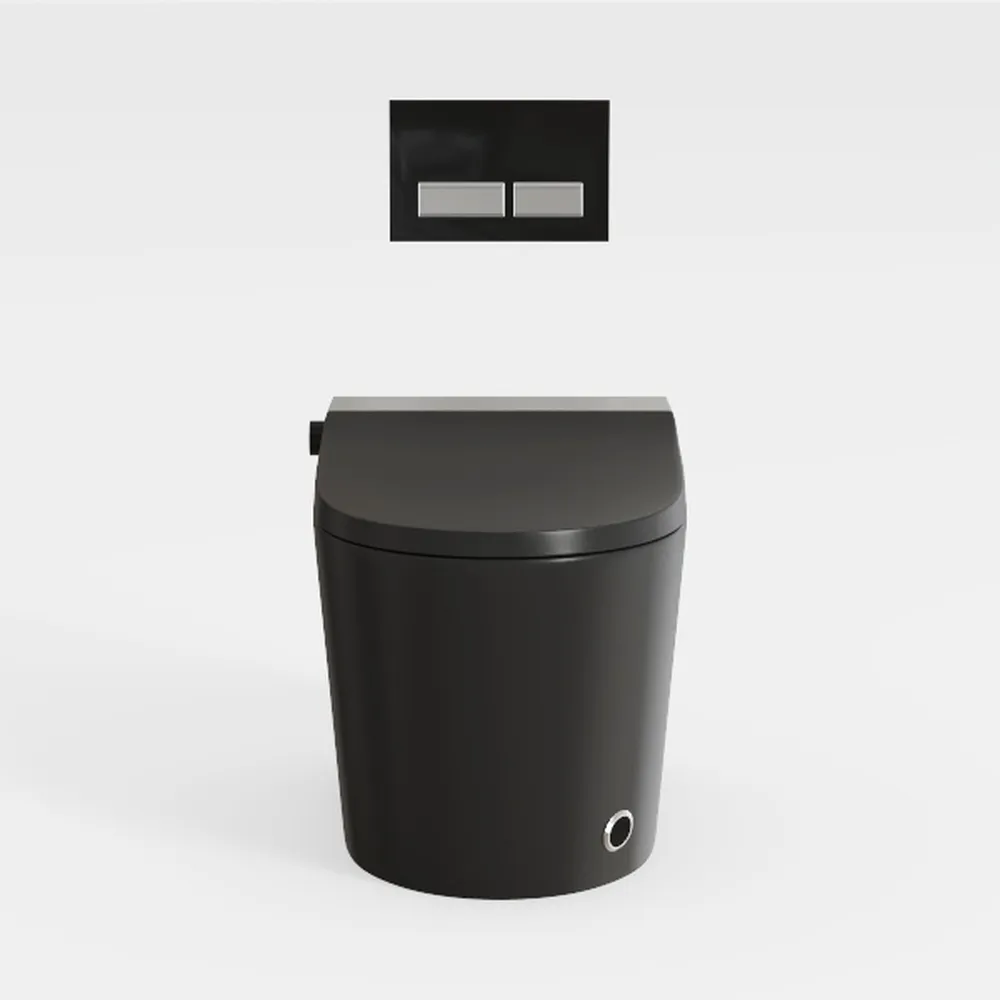 Black Smart Toilet with Auto Open Lid and Auto