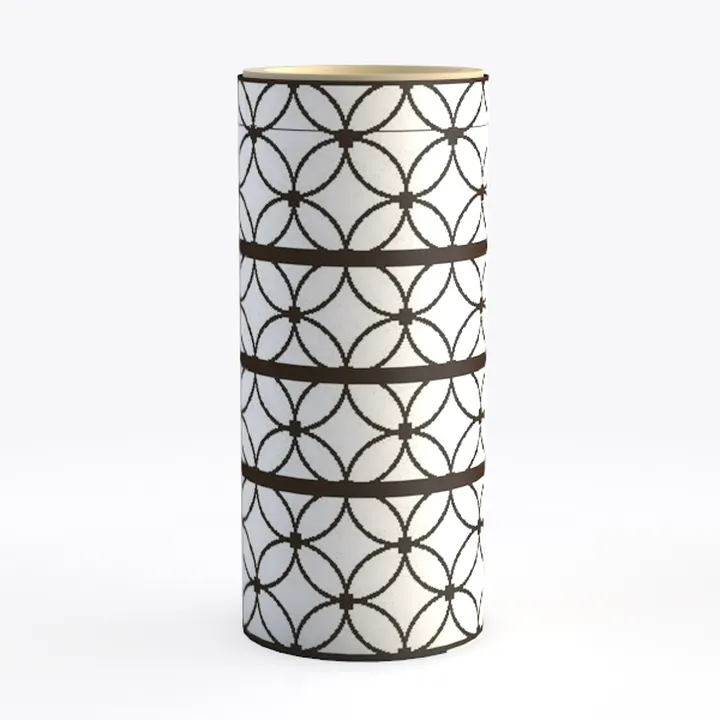 Geometric Pattern Cylindrical Decorative Storage Container 3D Model