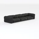 Minimalist Black Fabric Extra Large Sofa 3D Model Right 45 Degree View