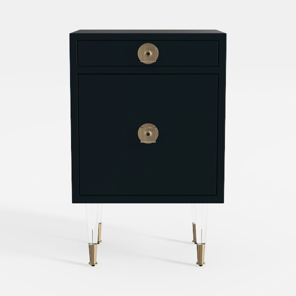 Ultra-Narrow Leather Bedside Table Home Bedroom